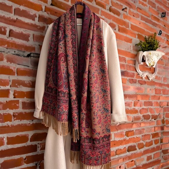 Thick winter shawl | Imitation Cashmere Scarf Warm Cozy Shawls and wraps for Her - Picture 2 of 3